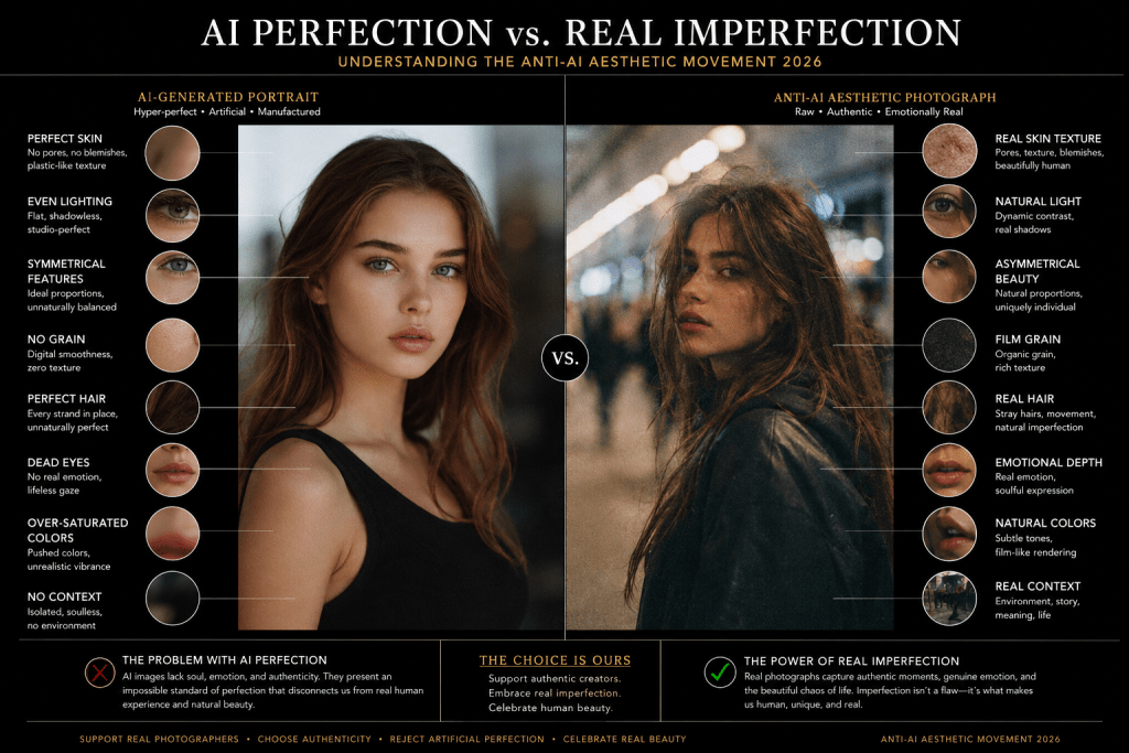 Anti-AI Aesthetic 2026 Meledak: Fotografer Sengaja Pakai Grain dan Blur Biar Viral 12 Anti-AI Aesthetic 2026 Meledak: Fotografer Sengaja Pakai Grain dan Blur Biar Viral