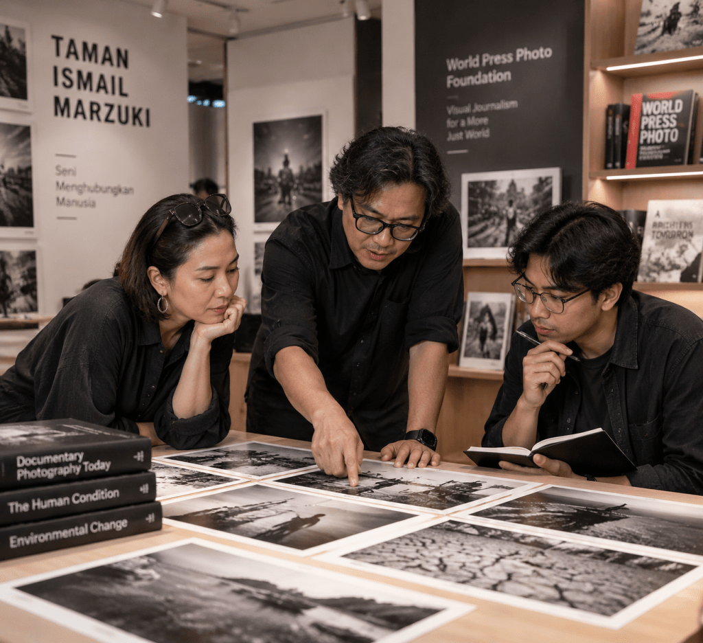 JIPFest 2026: Panduan Lengkap Karya Fotografer Lokal dan Global di Taman Ismail Marzuki 3 Sesi bimbingan kuratorial antara kurator JIPFest Chelsea Chua, Yoppy Pieter, dan fotografer muda.