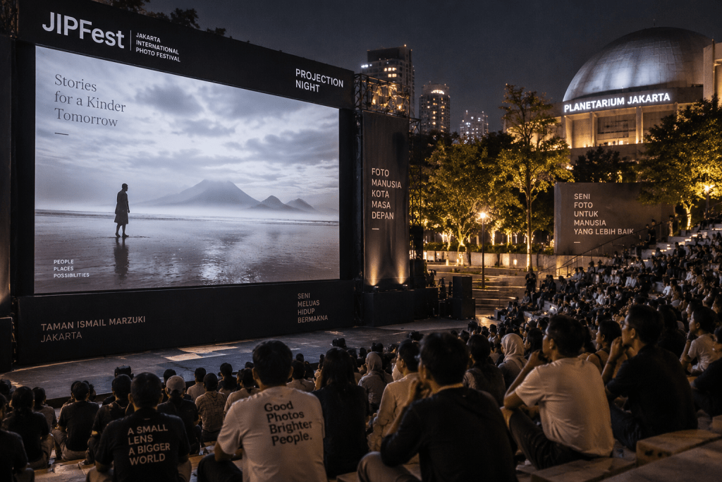 JIPFest 2026: Panduan Lengkap Karya Fotografer Lokal dan Global di Taman Ismail Marzuki 5 Sesi Projection Night JIPFest 2026 memutarkan karya foto dokumenter ruang negatif di panggung terbuka TIM.